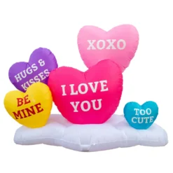 Holidayana Inflatable Valentines Day Small Hearts Decoration With Built-In Fan And LED Lights