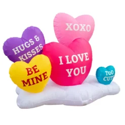 Holidayana Inflatable Valentines Day Small Hearts Decoration With Built-In Fan And LED Lights