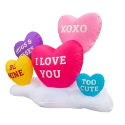 Holidayana Inflatable Valentines Day Small Hearts Decoration With Built-In Fan And LED Lights