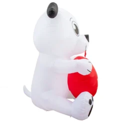 Holidayana Inflatable Valentines Day Dog With Heart Decoration With Built-In Fan And LED Lights