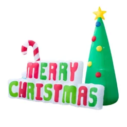Holidayana HOME GOODS Inflatable Merry Christmas Sign Christmas Decoration With Built In Fan And LED Lights