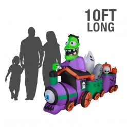 Holidayana HOME GOODS 10 Ft Long Runaway Graveyard Train Halloween Inflatable