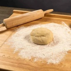 Zelancio HOME GOODS Reversible Wooden Pastry Board With 10-Inch Ruler, Includes, 9-Inch And 10-Inch Pie Template, With Front And Back Lip