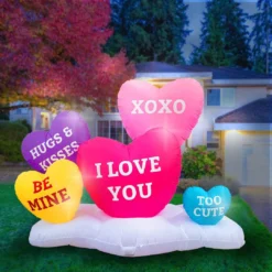 Holidayana Inflatable Valentines Day Small Hearts Decoration With Built-In Fan And LED Lights