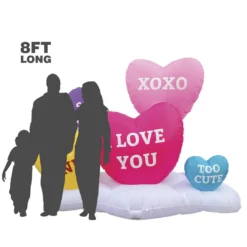 Holidayana Inflatable Valentines Day Small Hearts Decoration With Built-In Fan And LED Lights