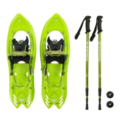 SPORTING GOODS Winterial Yukon 25-Inch Lightweight All Terrain Snowshoes Men's, Green, Includes Poles, And Carry Bag