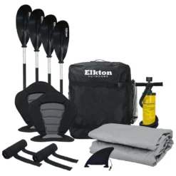 SPORTING GOODS Elkton Outdoors Steelhead Fishing Kayak, Inflatable Touring Angler