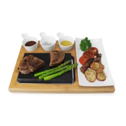 Zelancio Premium Lava Hot Stone Cooking Platter, Hot And Cold Lava Rock Cooking Stone Set, Hibachi Grilling Stone HOME GOODS