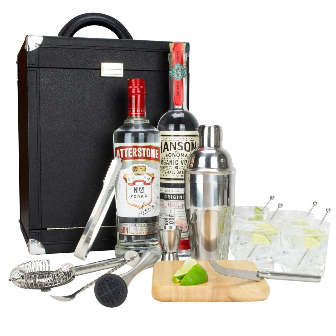 Atterstone Premium 17-Piece Portable Barware Set With Travel Cocktail Bar Box HOME GOODS 2 Atterstone Premium 17-Piece Portable Barware Set With Travel Cocktail Bar Box HOME GOODS