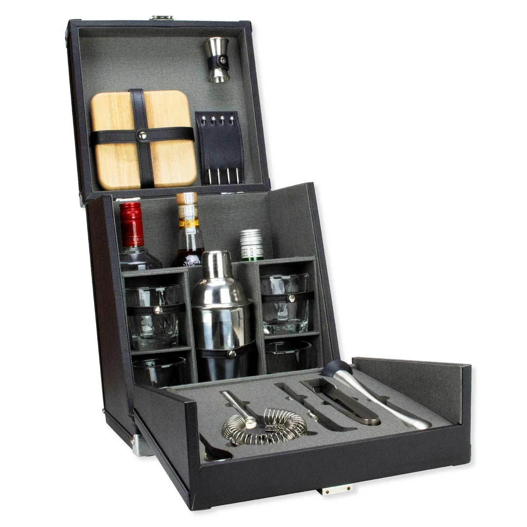 Atterstone Premium 17-Piece Portable Barware Set With Travel Cocktail Bar Box HOME GOODS 1 Atterstone Premium 17-Piece Portable Barware Set With Travel Cocktail Bar Box HOME GOODS