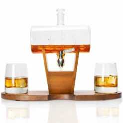 Atterstone Whiskey Cylinder Sail Boat Decanter Set