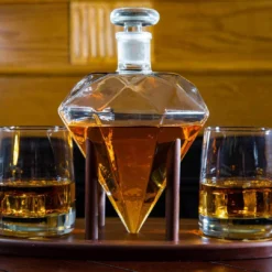 Atterstone Diamond Decanter Set With Whiskey Stones And Lowball Glasses 7 Atterstone Diamond Decanter Set With Whiskey Stones And Lowball Glasses