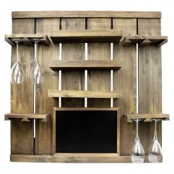 Atterstone Chalkboard Wine Rack Shelf With Stemware Slots: Holds 8 Glasses 14 Atterstone Chalkboard Wine Rack Shelf With Stemware Slots: Holds 8 Glasses