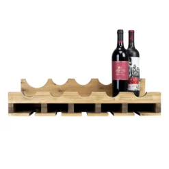 Atterstone Double Wine Rack Shelf With Wine Bottle Rests: Holds 20 Glasses, 5 Bottles And Barware