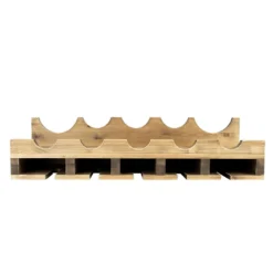 Atterstone Double Wine Rack Shelf With Wine Bottle Rests: Holds 20 Glasses, 5 Bottles And Barware