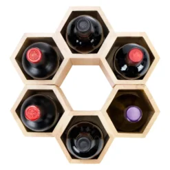 Atterstone Customizable Honeycomb Wine Rack: Holds 6 Bottles