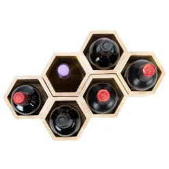 Atterstone Customizable Honeycomb Wine Rack: Holds 6 Bottles