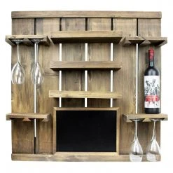 Atterstone Chalkboard Wine Rack Shelf With Stemware Slots: Holds 8 Glasses 15 Atterstone Chalkboard Wine Rack Shelf With Stemware Slots: Holds 8 Glasses