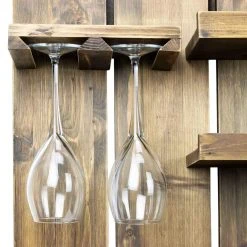 Atterstone Chalkboard Wine Rack Shelf With Stemware Slots: Holds 8 Glasses 16 Atterstone Chalkboard Wine Rack Shelf With Stemware Slots: Holds 8 Glasses