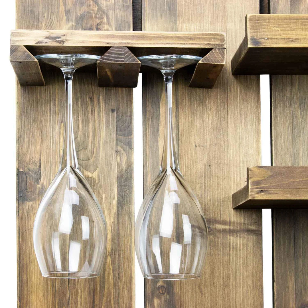 Atterstone Chalkboard Wine Rack Shelf With Stemware Slots: Holds 8 Glasses 7 Atterstone Chalkboard Wine Rack Shelf With Stemware Slots: Holds 8 Glasses