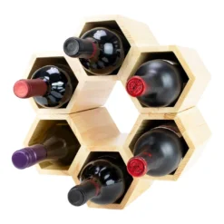 Atterstone Customizable Honeycomb Wine Rack: Holds 6 Bottles