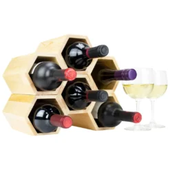 Atterstone Customizable Honeycomb Wine Rack: Holds 6 Bottles