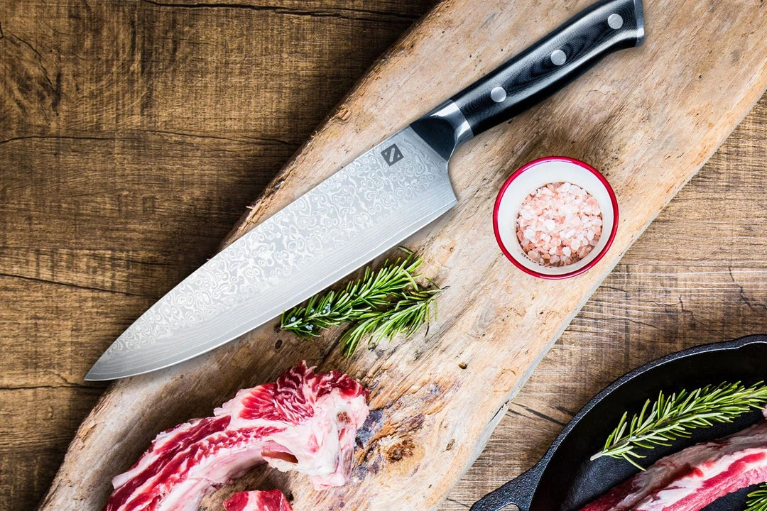 Zelancio HOME GOODS 3 Piece Damascus Knife Set VG-10 High Carbon Steel Core, Polished G-10 Handle 6 Zelancio HOME GOODS 3 Piece Damascus Knife Set VG-10 High Carbon Steel Core, Polished G-10 Handle