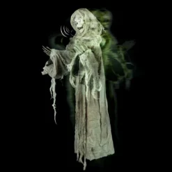 Holidayana Patio & Outdoors Animatronic Floating Skeleton - Sound And Touch Activated Halloween Decoration With Lighted Eyes And Scary Sounds