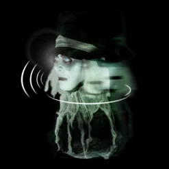 Holidayana Animatronic Spinning Severed Head - Sound And Touch Activated Halloween Decoration Lighted Eyes Patio & Outdoors