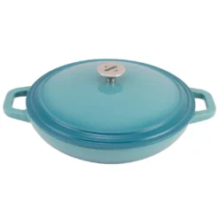 Zelancio HOME GOODS 3 Quart Enameled Cast Iron Casserole Dish With Lid