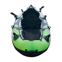 Elkton Outdoors Cormorant Inflatable 2 Person Fishing Kayak Set With 6 Rod Holders, Paddles, Double Action Pump