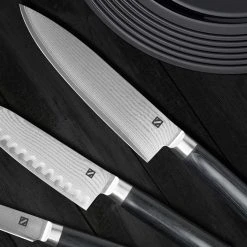 Zelancio HOME GOODS 7 Piece Japanese VG-10 Damascus Steel Chef Knife Set