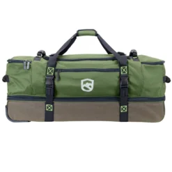 Elkton Outdoors Rolling Fishing Duffle Bag With Retractable Handle