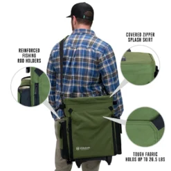 Elkton Outdoors Rolling Tackle Box With Removable Tackle Trays SPORTING GOODS