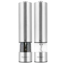 Zelancio HOME GOODS Electric Salt And Pepper Or Spice Grinder Set, Battery Operated Powered One Touch Grind Peppermill, Set Of 2 Mills