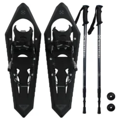 SPORTING GOODS Winterial Onyx 25-Inch Mountain Terrain Snowshoes With Quick Fit Bindings, Adjustable Poles, And Carry Bag, Black