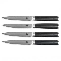 Zelancio 4 Piece Japanese VG-10 Steel Steak Knives With Sharp, Non-Serrated Damascus Steel Blades HOME GOODS